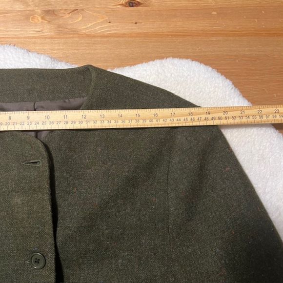 VTG Moffat Woollens Scotland Green Donegal Suit Jacket Wool Blazer Size LG - Picture 9 of 11